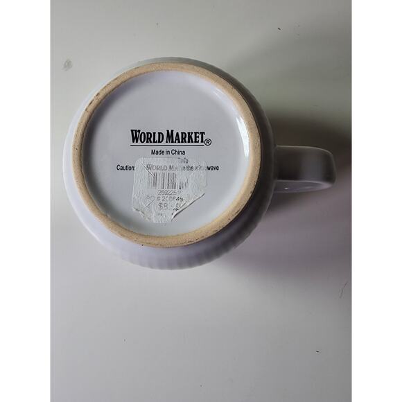 WORLD MARKET White Stripe Ribbed Textured Tea Coffee Mug - Qty 1 - Picture 5 of 8